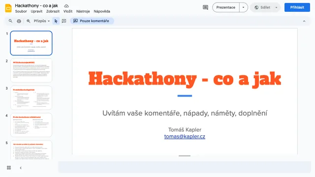 Hackathony - co a jak