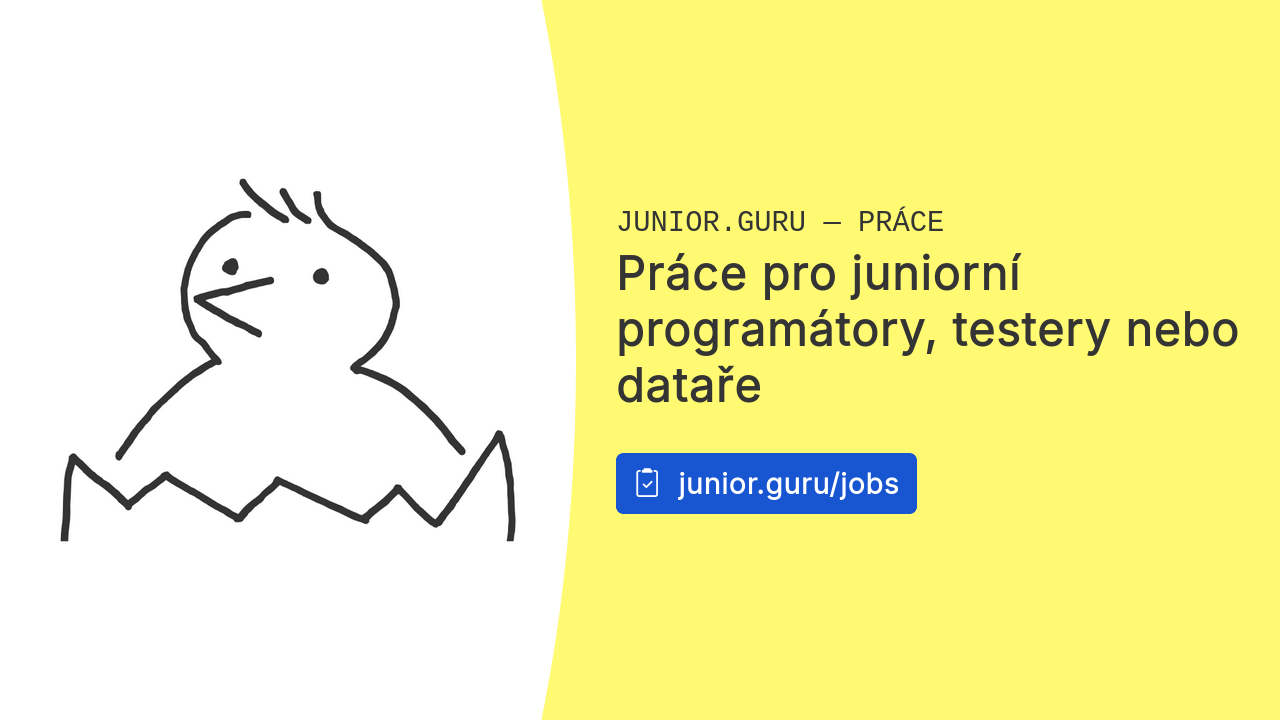 Práce pro juniorní programátory, testery nebo dataře